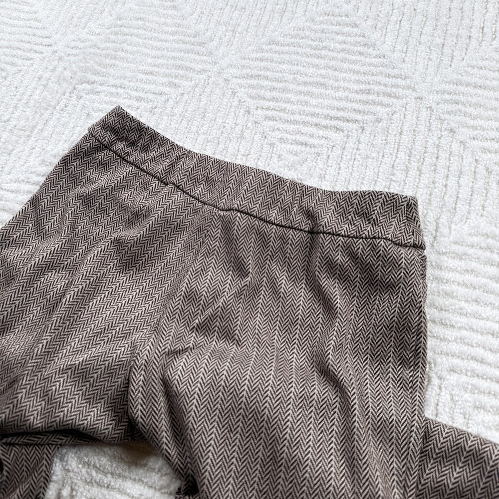 New York & Company Pants Womens S Brown Herringbone Stretch Dress Trousers Work - Picture 3 of 12